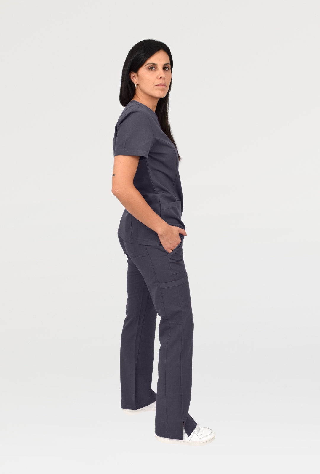 Polera Modelo Classic Gris Mujer